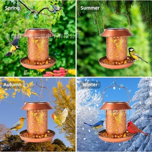 Fudai Solar Electronics Co., Ltd. Comedero para Pájaros Solar de Hierro con Diseño de Mariposa, 1.8L, Estilo Linterna Colgante para Exteriores - Product Image 4
