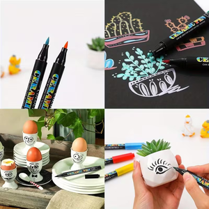 12/24 रंग diy सिरेमिक मार्कर सेट बहु-सतह क्राफ्टिंग के लिए तरल स्याही-महीन टिप पेन के साथ सेट - Product Image 6