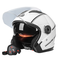 Nouveau demi-casque ABS pour moto/vélo électrique, design à double visière, protection solaire, toutes saisons