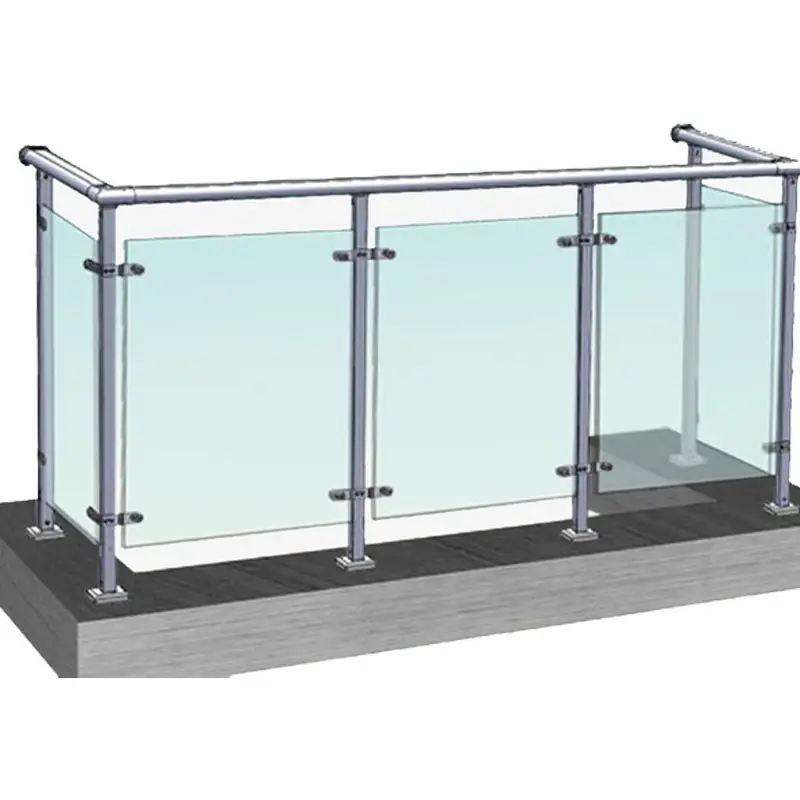 Supplier Customization Hot Seller Internal Villa Apartment Balustrades Handrails Stainless Steel Glass Railing