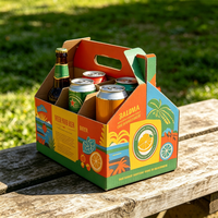Individuell Bedruckte 6er-Pack Bierträgerbox mit Griff Wellpappe Getränkeverpackung
