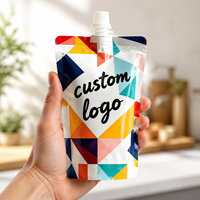 Sachets souples personnalisés en Mylar avec bec verseur 3,5g 50ml 120ml, impression logo par gravure, plastique de qualité alimentaire, étanches à l'humidité, pour liquides et jus