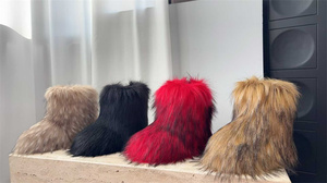 Stivali da <span class=keywords><strong>Neve</strong></span> Invernali Caldi per <span class=keywords><strong>Bambina</strong></span> con Soffice Pelliccia Sintetica per Bambini <span class=keywords><strong>Scarpe</strong></span> Pelose Basse Antiscivolo di Lusso - Product Image 3