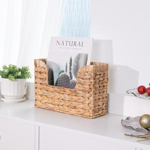 Cesta de Almacenamiento Rectangular Tejida a Mano de Jacinto de Agua Vintage con Asa Ecológica para Escritorio y Oficina en Casa, Caja de Regalo - Product Image 3