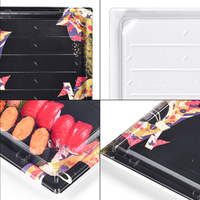 Sunzza boîte d'emballage alimentaire pour dessert jetable japonais boîte d'emballage pour plats à emporter pour sushi en mousse togo psp avec couvercle anti-buée