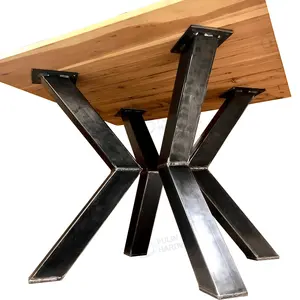 桌腿金属工业餐饮家具脚方铁耐用咖啡桌腿