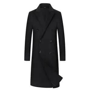 Оптовая продажа шерстяные пальто Альпака Мужские шерстяные длинные кашемировые пальто куртки зимнее шерстяное пальто