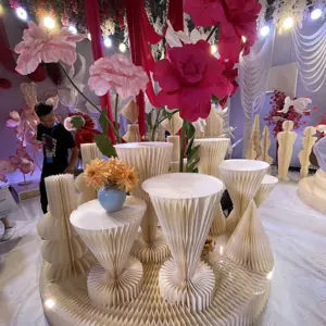 Flores artificiales de papel para boda, flores gigantes de papel, papel amasado a mano, Rosa teñida, accesorios de ceremonia artesanal hechos a mano, V48
