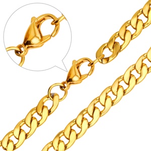 Collar de Cadena para Hombre, Joyería, 7 mm de Grosor, 55 cm, Cadenas de Oro de 14k, Tipo de Joyería - Product Image 1