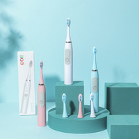 Brosse à dents électrique sonique à poils souples pour adultes, alimentée par piles, nettoyage en profondeur, étanche IPX7, réglage multi-vitesses pour usage domestique