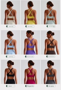Abbigliamento sportivo personalizzato senza cuciture donna abbigliamento sportivo <span class=keywords><strong>Push</strong></span> <span class=keywords><strong>up</strong></span> <span class=keywords><strong>reggiseno</strong></span> Yoga Cross Back Yoga Top imbottito <span class=keywords><strong>reggiseno</strong></span> sportivo da donna - Product Image 6