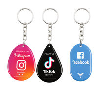 Llavero Personalizado con Etiqueta NFC de Resina Epoxi, Tarjeta NFC para Reseñas de Google, para Compartir en Redes Sociales