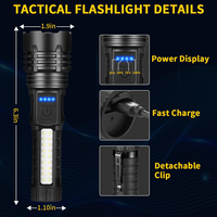 Senter LED Mini Teleskopik Zoom Portabel Outdoor USB Rechargeable EDC dari Aluminium Alloy COB