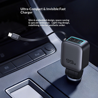 Chargeur de voiture rétractable 99W 5-en-1 en gros avec adaptateur allume-cigare USB-C QC3.0 PD 45W PPS pour téléphone et tablette OEM ODM
