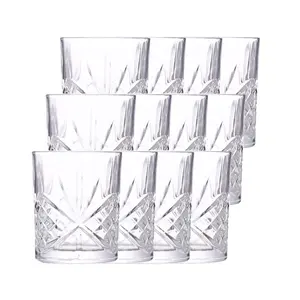 Vasos y vasos de vidrio clásicos, 300ml, Base redonda gruesa, para cóctel, whisky, taza de agua