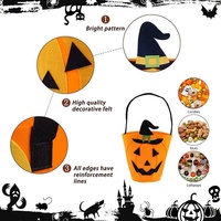 Sacs cadeaux en feutre pour bonbons d'Halloween pour enfants, très demandés, seau de bonbons d'Halloween, sacs de bonbons d'Halloween pour la fête de la Toussaint