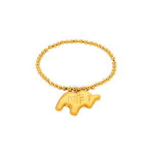 Stainless Steel <b>Beaded</b> <b>Bracelet</b> With Elephant Charm PVD Gold Plating Fashion Jewelry For Women - Product Image 2