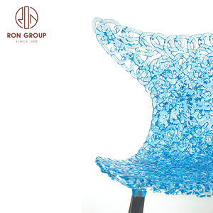 Grosir Lampu Kilat Mewah Elegan Kursi Serat Optik Susun Es Kursi Bening Kristal Akrilik Warna untuk Acara Pesta Pernikahan - Product Image 5