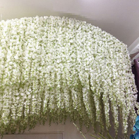 I299 Décoration de plafond de mariage personnalisée carrée ronde avec des cordes de fleurs en soie de haute qualité