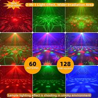 Lumière stroboscopique laser LED RGB, boule disco DJ, lumière de club avec télécommande, alimentation USB pour la scène/les fêtes/les décorations de Noël | YSH