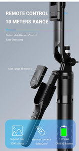 Soporte para Dos Teléfonos, <span class=keywords><strong>Palo</strong></span> Selfie Extensible de 1830 mm, Trípode Portátil con Estabilizador y Control Remoto para Vlogging en Vivo, Venta <span class=keywords><strong>al</strong></span> Por Mayor de Fábrica - Product Image 2