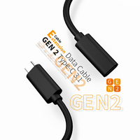 Cable de Extensión USB-C de Alta Velocidad 3.1 Macho a Hembra, Carga PD de 100W, Transferencia de Datos de 10Gbps, Salida de Audio y Video, 1m, para Cámara, Teléfono Móvil