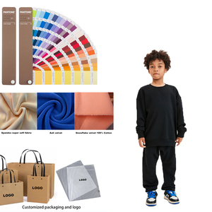 Ropa para niños con logotipo personalizado para niños de 7 a 13 años, conjunto de pantalones de chándal y Sudadera con capucha, conjunto de ropa para niños - Product Image 3