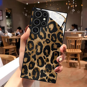 Funda para teléfono Samsung S25 Ultra, diseño personalizado de estampado de leopardo con marco negro, protector de teléfono anticaídas de cobertura total - Product Image 2
