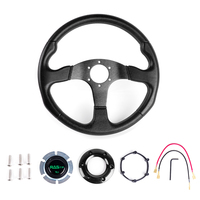 Volant de course sport pour voiture de drift de 14 pouces, volant universel plat à 6 boulons en PU