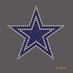 ホットフィックスブリングダラスカウボーイズラインストーンデザインアイアンオンスターラインストーントランスファーアイアンオンモティーデカルパッチ帽子用熱伝達 - Product Image 3