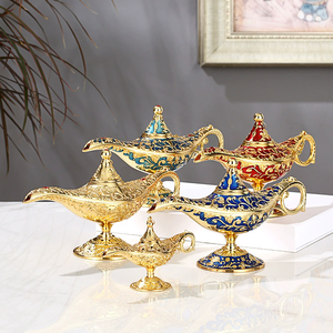 Promoción Decoración para el Hogar Artesanía de Metal Regalo Lámpara de Aladino Antigua de los Deseos Souvenir Lámpara Mágica de Aladino Vintage para Decoración del Hogar - Product Image 3