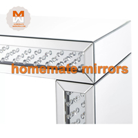 Petite table console miroir populaire avec cristal flottant pour entrée
