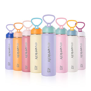 免费样品 24 盎司 32 盎司 保温水瓶，带二合一吸管和出水口盖，保冷 24 小时，防漏，可放入汽车杯架 - Product Image 1
