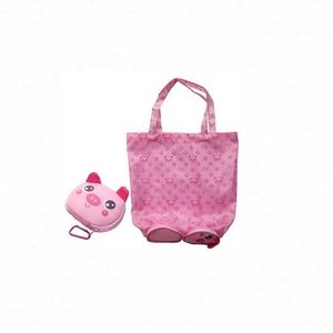 Sac fourre-tout pliable à fermeture éclair motif dessin animé pour supermarché, sac de courses réutilisable et pliable en gros - Product Image 4
