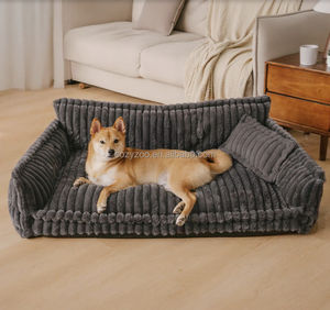 Großhandel Modernes Rechteckiges Luxuriöses Orthopädisches Haustierbett für Hunde, Abnehmbares Waschbares Plüschsofa, Einfarbig, im Karton verpackt - Product Image 1