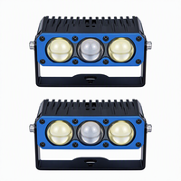Projecteur LED de calandre 3 lentilles bicolore jaune et blanc, faisceau haut/bas, 12V-60V, étanche, pour camion et SUV tout-terrain