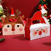 Boîtes cadeaux en papier de Noël personnalisables, vides, pour bonbons, biscuits, gaufrettes, pommes, en-cas de fête, emballage à emporter