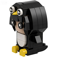 98 pièces de mini blocs de construction GUGU GAGA, figurine de pingouin, jouet de construction DIY, ensemble de décoration de bureau à collectionner, cadeau éducatif pour enfant