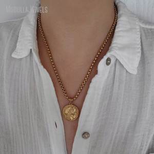 NM52329 Vintage chapado en oro Punk collar grueso moneda encanto <span class=keywords><strong>Athena</strong></span> diosa búho Reversible colgante collar para hombres y mujeres - Product Image 6