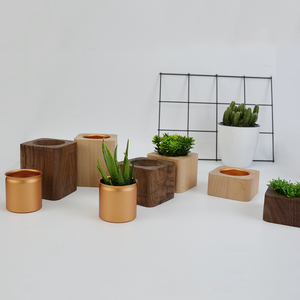 Tailai Square <strong>Wooden</strong> Flower Pot Solid Wood Mini Succulent Flower Pot Succulent <strong>Planter</strong> <strong>Box</strong> Plant Tray for Desktop - Product Image 4