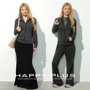 รันฉีเสื้อโค้ทผ้าฟลีซสำหรับผู้หญิงไซส์ใหญ่ สีดำลายทางสีเทา ซิปด้านหน้า ความหนาปานกลาง ผ้าโพลีเอสเตอร์ เหมาะสำหรับใส่ในฤดูใบไม้ร่วง - Product Image 3