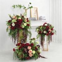 Vente directe usine : Boule de fleurs artificielles en soie, rose vif, pour l'été, 60 cm (24 pouces), faite à la main, centre de table, avec amarante