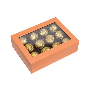 Шоколадная коробка с разделителем подарочная упаковка для конфет шоколадная коробка с ПВХ окном и пластиковой вставкой