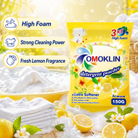 Lessive en poudre concentrée blanchissante à haute mousse, 150g, détachant longue durée, parfum citron, vente en gros