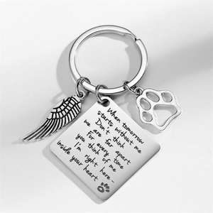 Portachiavi commemorativo per animali domestici in acciaio inossidabile con scritta 'When Tomorrow Starts Without Me' - Product Image 5