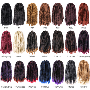 8 inch Fluffy mùa xuân Xoắn bện niềm đam mê Xoắn Crochet Bím Tóc bom cho phụ nữ da đen #27 mùa xuân Xoắn Crochet tóc - Product Image 6