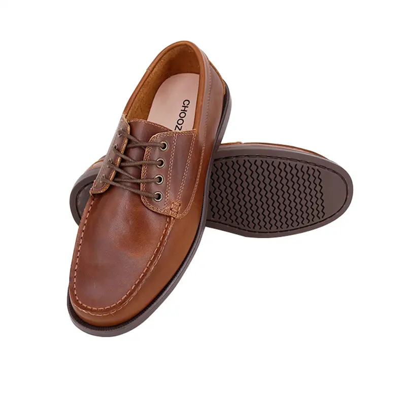 Premium Leather Men Shoes Barefoot Sneakers Lace-up Dress Casual Shoes Moccasin Toe Comfort Loafers Boat Formal Shoes For Mens