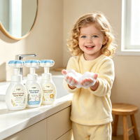 Savon Moussant pour les Mains OEM Doux et Antibactérien pour Peaux Sensibles de Bébé, Parfumé, à Base d'Extraits Multi-Végétaux, Soin des Mains, Nettoyage en Profondeur, Hydratant