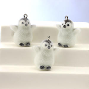 フロック樹脂3Dペンギンチャームかわいい動物ペンダントDIY手作りキーホルダー携帯電話バックパックペンダントジュエリーアクセサリー - Product Image 5