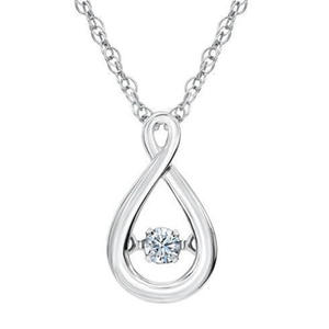 Ciondolo XL279 in Oro Bianco con Diamante Taglio Brillante Rotondo Colore G Diamante Naturale Stile Classico Gioiello da Donna per Uso Quotidiano - Product Image 1